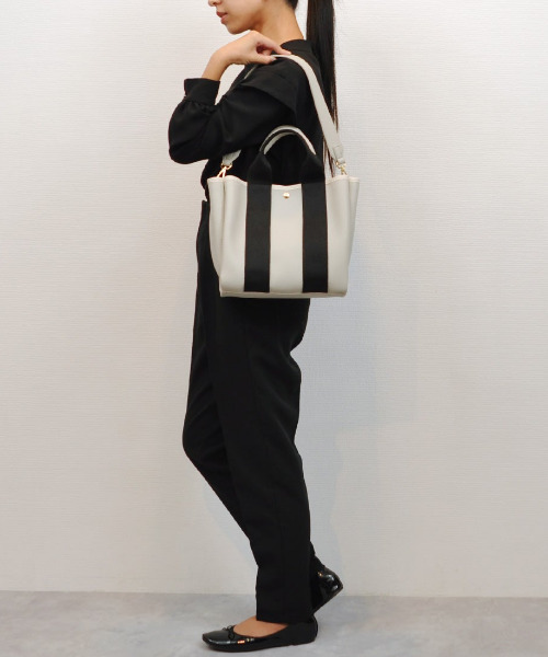 カシュカシュ cachecache / 太ショルダー付き2wayテープトート