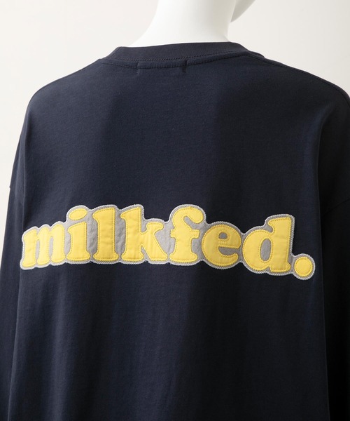 MILKFED.（ミルクフェド）の「BACK PATCH LOGO L/S TOP（Tシャツ/カットソー・レディース・グリーン/ライトブルー/ブラック/ネイビー/ホワイト/ベージュ・ONE SIZE）」の14枚目の写真