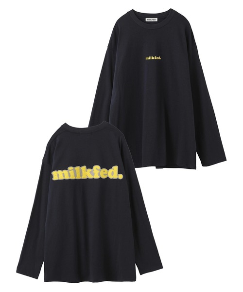 MILKFED.（ミルクフェド）の「BACK PATCH LOGO L/S TOP（Tシャツ/カットソー・レディース・グリーン/ライトブルー/ブラック/ネイビー/ホワイト/ベージュ・ONE SIZE）」の16枚目の写真