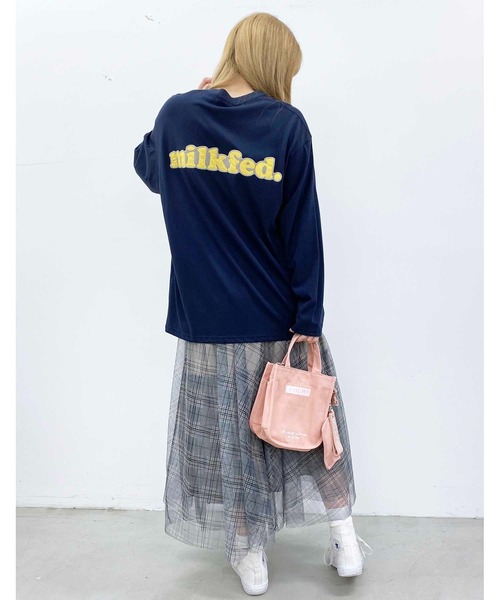 MILKFED.（ミルクフェド）の「BACK PATCH LOGO L/S TOP（Tシャツ/カットソー・レディース・グリーン/ライトブルー/ブラック/ネイビー/ホワイト/ベージュ・ONE SIZE）」の17枚目の写真