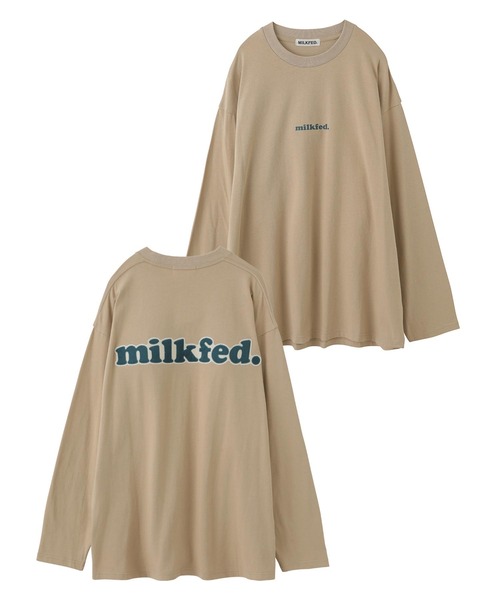 MILKFED.（ミルクフェド）の「BACK PATCH LOGO L/S TOP（Tシャツ/カットソー・レディース・グリーン/ライトブルー/ブラック/ネイビー/ホワイト/ベージュ・ONE SIZE）」の20枚目の写真