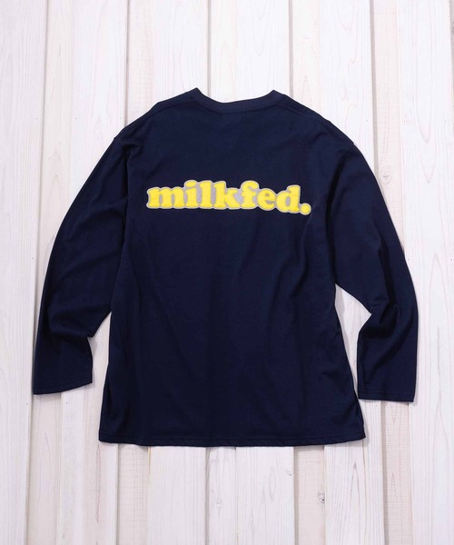 MILKFED.（ミルクフェド）の「BACK PATCH LOGO L/S TOP（Tシャツ/カットソー・レディース・グリーン/ライトブルー/ブラック/ネイビー/ホワイト/ベージュ・ONE SIZE）」の19枚目の写真