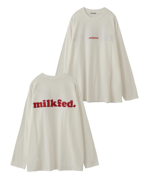 MILKFED.（ミルクフェド）の「BACK PATCH LOGO L/S TOP（Tシャツ/カットソー・レディース・グリーン/ライトブルー/ブラック/ネイビー/ホワイト/ベージュ・ONE SIZE）」の22枚目の写真