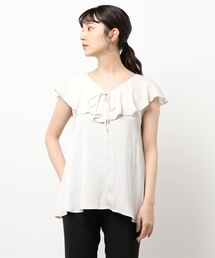 INTERPLANET | アンティークサテンフリルブラウス(シャツ/ブラウス)