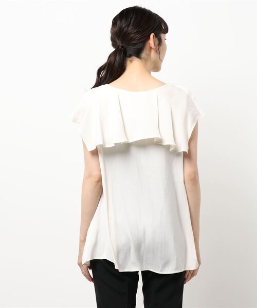 INTERPLANET（インタープラネット）の「アンティークサテンフリルブラウス（シャツ/ブラウス・レディース・ブラウン/オフホワイト/オレンジ・FREE）」の5枚目の写真