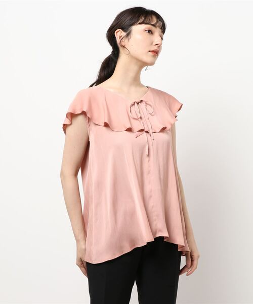 INTERPLANET（インタープラネット）の「アンティークサテンフリルブラウス（シャツ/ブラウス・レディース・ブラウン/オフホワイト/オレンジ・FREE）」の13枚目の写真