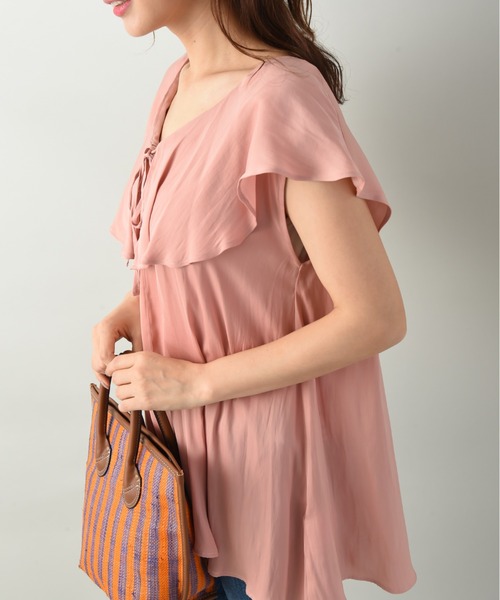 INTERPLANET（インタープラネット）の「アンティークサテンフリルブラウス（シャツ/ブラウス・レディース・ブラウン/オフホワイト/オレンジ・FREE）」の16枚目の写真