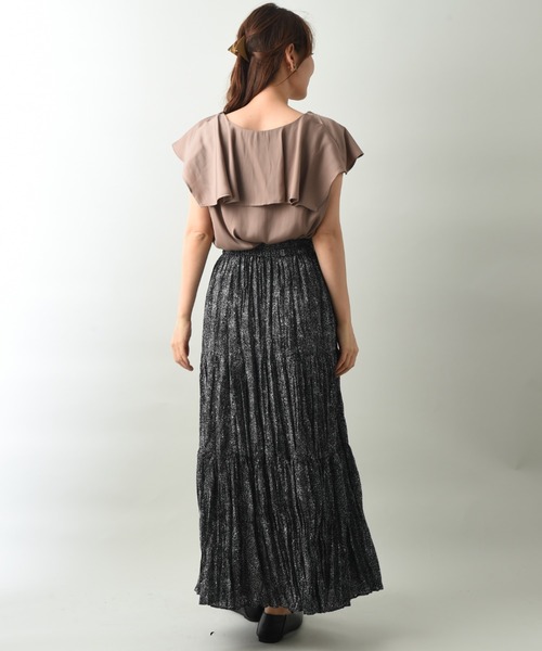 INTERPLANET（インタープラネット）の「アンティークサテンフリルブラウス（シャツ/ブラウス・レディース・ブラウン/オフホワイト/オレンジ・FREE）」の12枚目の写真