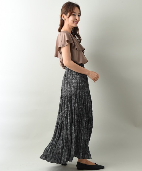 INTERPLANET（インタープラネット）の「アンティークサテンフリルブラウス（シャツ/ブラウス・レディース・ブラウン/オフホワイト/オレンジ・FREE）」の11枚目の写真