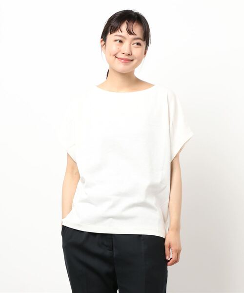 Samansa Mos2 blue（サマンサモスモスブルー）の「袖コンシャスプルオーバー（Tシャツ/カットソー・レディース・キナリ/モカ/チャコール・ﾌﾘ-）」の2枚目の写真