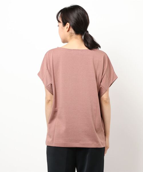 Samansa Mos2 blue（サマンサモスモスブルー）の「袖コンシャスプルオーバー（Tシャツ/カットソー・レディース・キナリ/モカ/チャコール・ﾌﾘ-）」の4枚目の写真