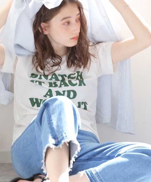 JOURNAL STANDARD relume(ジャーナルスタンダード レリューム)の「ロゴプリントクルーネックTEE◆(Tシャツ/カットソー・レディース・ホワイト/ブラック/グリーン・FREE)」の5枚目の写真