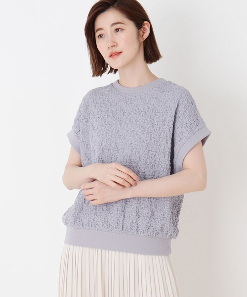 DRESKIP（ドレスキップ）の「◆シボシボリブ付きプルオーバー（Tシャツ/カットソー・レディース・ブラック/パープル/オフホワイト/イエロー系その他・02/03）」の4枚目の写真