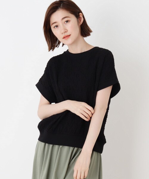 DRESKIP（ドレスキップ）の「◆シボシボリブ付きプルオーバー（Tシャツ/カットソー・レディース・ブラック/パープル/オフホワイト/イエロー系その他・02/03）」の3枚目の写真