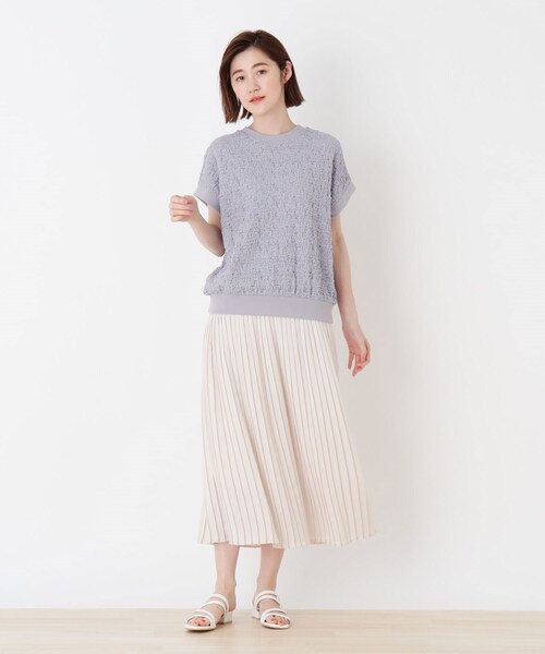 DRESKIP（ドレスキップ）の「◆シボシボリブ付きプルオーバー（Tシャツ/カットソー・レディース・ブラック/パープル/オフホワイト/イエロー系その他・02/03）」の12枚目の写真