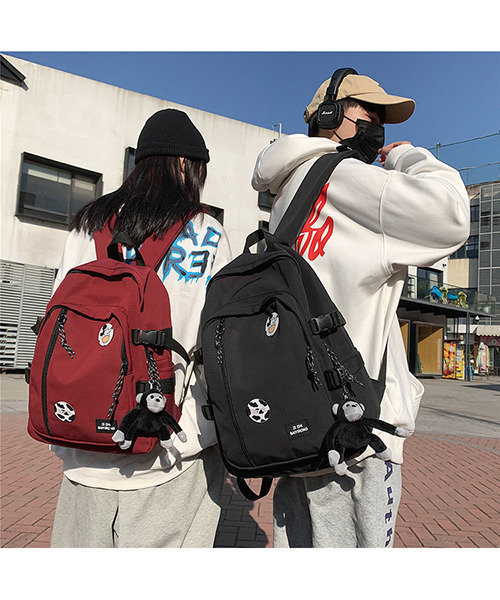 c.u.l（シーユーエル）の「【c.u.l】ユニセックス チェストベルト付き ワイドフォルム無地リュック バックパック cula229（バックパック/リュック・レディース・グリーン/ホワイト/レッド/ブラック・M/L）」の9枚目の写真