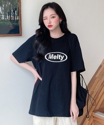 『TOEASY/トゥイージー』Melty Round Short-Sleeved T-Shirt/サークルロゴ 英字レタリング半袖Tシャツ