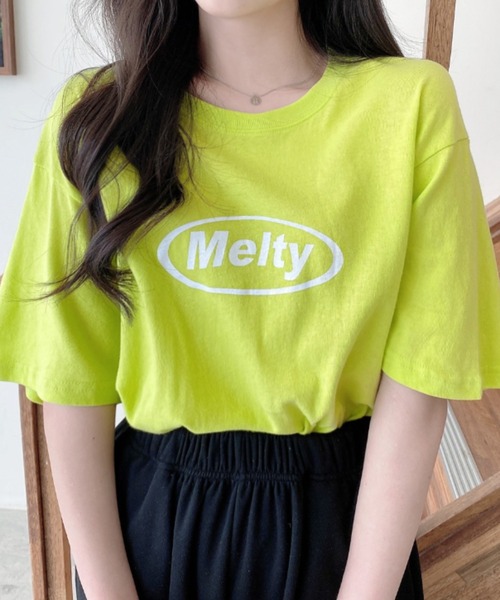 TOEASY（トゥイージー）の「『TOEASY/トゥイージー』Melty Round Short-Sleeved T-Shirt/サークルロゴ 英字レタリング半袖Ｔシャツ（Tシャツ/カットソー・レディース・ホワイト/ブラック/ライトグリーン・FREE）」の14枚目の写真