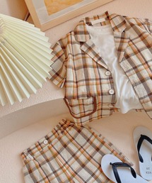 aimoha | 【aimoha-KIDS-】【新作】韓国子供服 チェック柄半袖ジャケットショーツセットアップ(セットアップ)