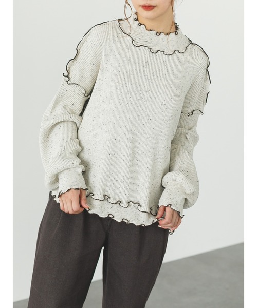 SLURR(スラ―)の「スイーツカラーメローニット(ニット/セーター・レディース・アイボリー/ラベンダー/ピンクベージュ・FREE)」の5枚目の写真