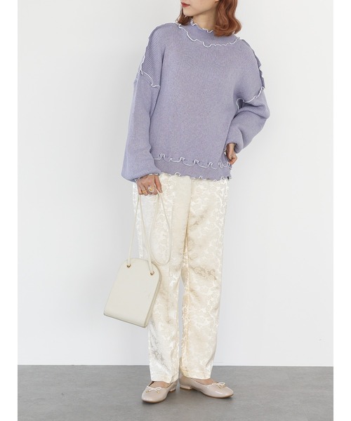 SLURR(スラ―)の「スイーツカラーメローニット(ニット/セーター・レディース・アイボリー/ラベンダー/ピンクベージュ・FREE)」の10枚目の写真