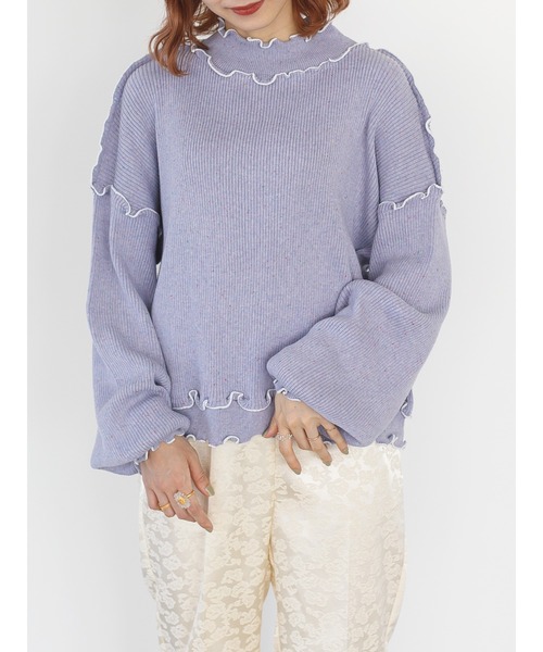 SLURR(スラ―)の「スイーツカラーメローニット(ニット/セーター・レディース・アイボリー/ラベンダー/ピンクベージュ・FREE)」の12枚目の写真