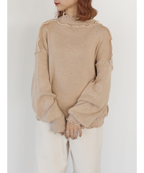 SLURR(スラ―)の「スイーツカラーメローニット(ニット/セーター・レディース・アイボリー/ラベンダー/ピンクベージュ・FREE)」の15枚目の写真