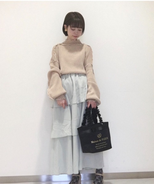 SLURR(スラ―)の「スイーツカラーメローニット(ニット/セーター・レディース・アイボリー/ラベンダー/ピンクベージュ・FREE)」の20枚目の写真