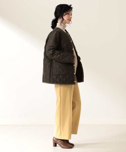 Traditional Weatherwear（トラディショナルウェザーウェア）の「Traditional Weatherwear × Demi-Luxe BEAMS / 別注 ARKLEY キルティング ミドルコート（ノーカラーコート・レディース・ブラック/ホワイト系その他5/ベージュ系/オリーブ・36/34）」の20枚目の写真