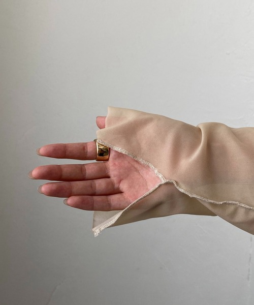 CAPRICIEUX LE'MAGE（カプリシューレマージュ）の「シアーハイネックTシャツ（Tシャツ/カットソー・レディース・ブラック/ベージュ・FREE）」の15枚目の写真