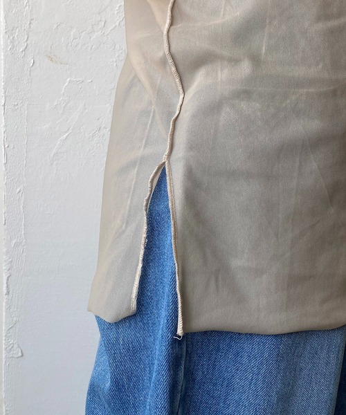 CAPRICIEUX LE'MAGE（カプリシューレマージュ）の「シアーハイネックTシャツ（Tシャツ/カットソー・レディース・ブラック/ベージュ・FREE）」の21枚目の写真