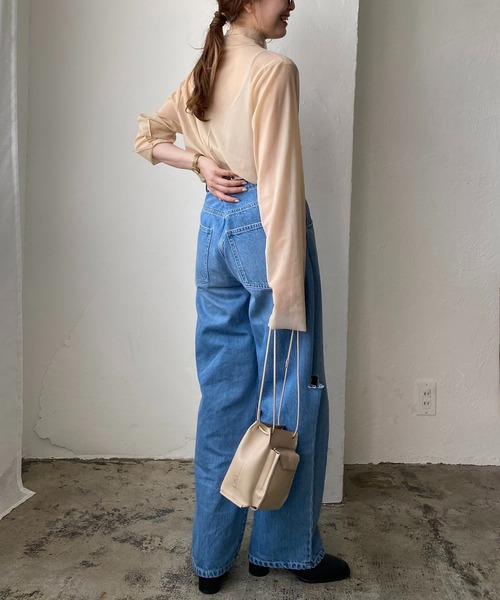 CAPRICIEUX LE'MAGE（カプリシューレマージュ）の「シアーハイネックTシャツ（Tシャツ/カットソー・レディース・ブラック/ベージュ・FREE）」の19枚目の写真