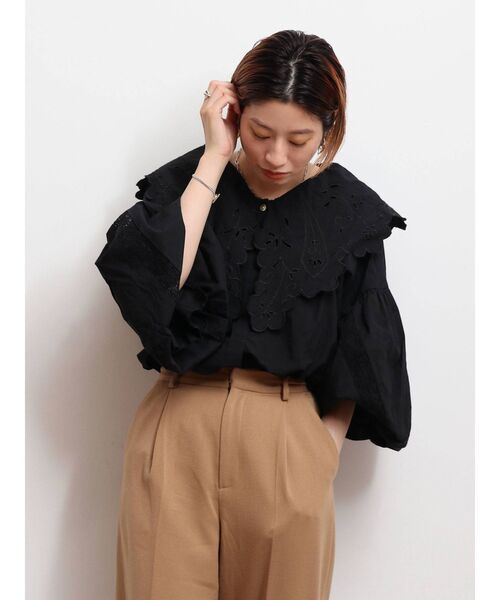 Ungrid（アングリッド）の「フリルカラードッキングブラウス（シャツ/ブラウス・レディース・ブラック/オフホワイト・FREE）」の21枚目の写真
