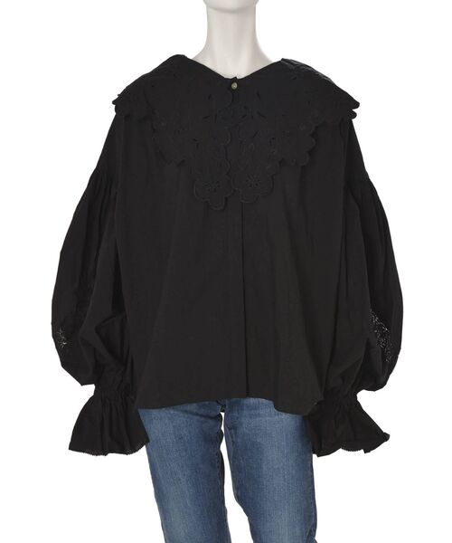 Ungrid（アングリッド）の「フリルカラードッキングブラウス（シャツ/ブラウス・レディース・ブラック/オフホワイト・FREE）」の8枚目の写真