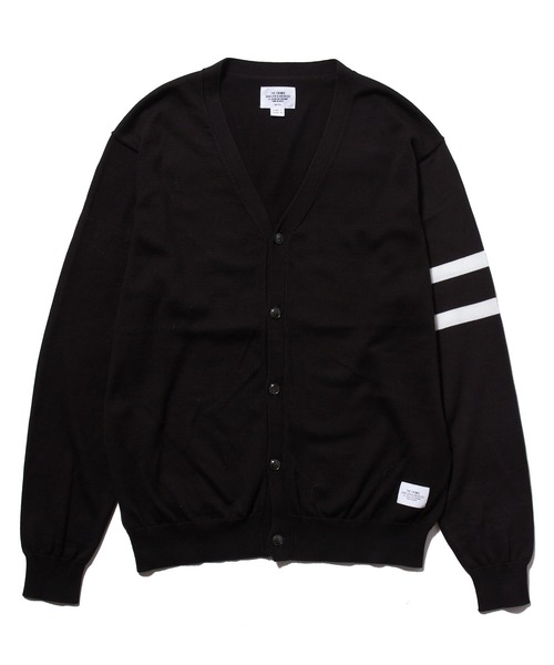 CRIMIEクライミー コットンニットカーディガン　ブラック　S CRIMIE（クライミー）の「LINE KNIT CARDIGAN（ニット/セーター）」 - WEAR