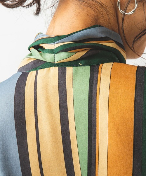 NARACAMICIE（ナラカミーチェ）の「変形ストライプボウタイブラウス（シャツ/ブラウス・レディース・ブルー・SMALL/LARGE/MEDIUM）」の7枚目の写真