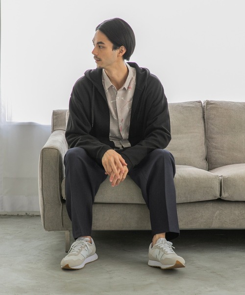 niko and...（ニコアンド）の「ハニカムメッシュフーディガン（カーディガン/ボレロ・メンズ・ブラック/オレンジ/アイボリー・MEDIUM/LARGE）」の16枚目の写真