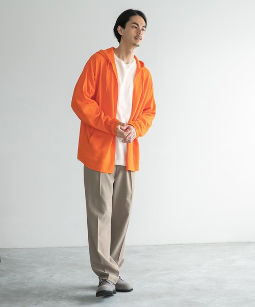 niko and...（ニコアンド）の「ハニカムメッシュフーディガン（カーディガン/ボレロ・メンズ・ブラック/オレンジ/アイボリー・MEDIUM/LARGE）」の19枚目の写真