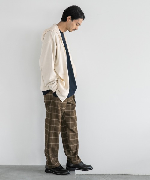 niko and...（ニコアンド）の「ハニカムメッシュフーディガン（カーディガン/ボレロ・メンズ・ブラック/オレンジ/アイボリー・MEDIUM/LARGE）」の6枚目の写真