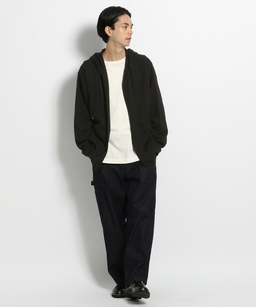 niko and...（ニコアンド）の「ハニカムメッシュフーディガン（カーディガン/ボレロ・メンズ・ブラック/オレンジ/アイボリー・MEDIUM/LARGE）」の11枚目の写真