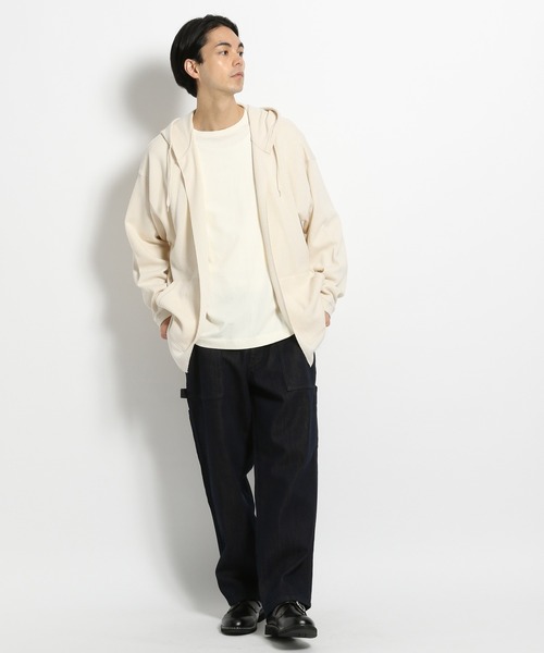 niko and...（ニコアンド）の「ハニカムメッシュフーディガン（カーディガン/ボレロ・メンズ・ブラック/オレンジ/アイボリー・MEDIUM/LARGE）」の22枚目の写真