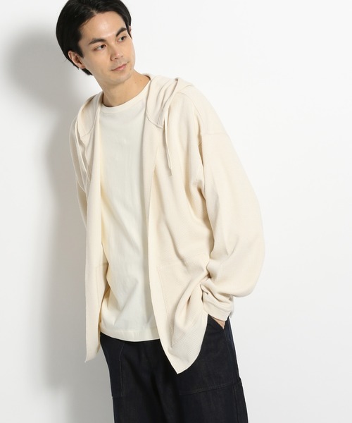 niko and...（ニコアンド）の「ハニカムメッシュフーディガン（カーディガン/ボレロ・メンズ・ブラック/オレンジ/アイボリー・MEDIUM/LARGE）」の17枚目の写真