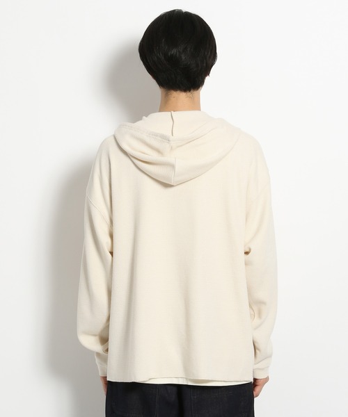 niko and...（ニコアンド）の「ハニカムメッシュフーディガン（カーディガン/ボレロ・メンズ・ブラック/オレンジ/アイボリー・MEDIUM/LARGE）」の12枚目の写真