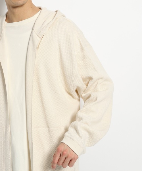 niko and...（ニコアンド）の「ハニカムメッシュフーディガン（カーディガン/ボレロ・メンズ・ブラック/オレンジ/アイボリー・MEDIUM/LARGE）」の10枚目の写真