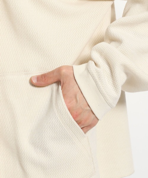 niko and...（ニコアンド）の「ハニカムメッシュフーディガン（カーディガン/ボレロ・メンズ・ブラック/オレンジ/アイボリー・MEDIUM/LARGE）」の5枚目の写真