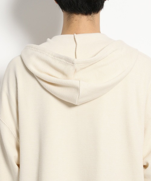 niko and...（ニコアンド）の「ハニカムメッシュフーディガン（カーディガン/ボレロ・メンズ・ブラック/オレンジ/アイボリー・MEDIUM/LARGE）」の18枚目の写真