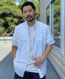Original Penguin by Munsingwear | ペンギン バイ マンシングウェア リネン　ボタンダウンシャツ メンズ ユニセックス ウェア スポーツウェア ゴルフ(シャツ/ブラウス)