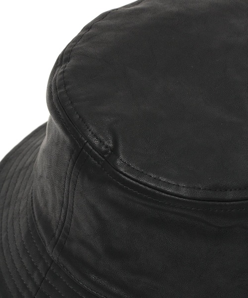 niko and...（ニコアンド）の「フェイクレザーバケットハット（ハット・メンズ・ブラック・FREE）」の4枚目の写真