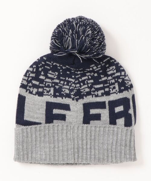 BENETTON (UNITED COLORS OF BENETTON)（ベネトンユナイテッドカラーズオブベネトン）の「キッズストリートポンポンニット帽・ワッチキャップB（ニットキャップ/ビーニー・キッズ・レッド/ブラック/グレー・LARGE/SMALL）」の4枚目の写真