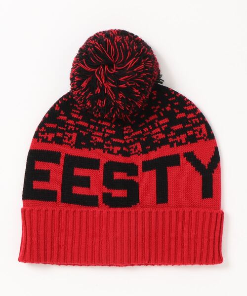 BENETTON (UNITED COLORS OF BENETTON)（ベネトンユナイテッドカラーズオブベネトン）の「キッズストリートポンポンニット帽・ワッチキャップB（ニットキャップ/ビーニー・キッズ・レッド/ブラック/グレー・LARGE/SMALL）」の7枚目の写真